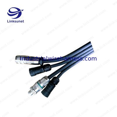 M12 grey connector and composite multi - fiber Flat cable wiring harness Custom processing
