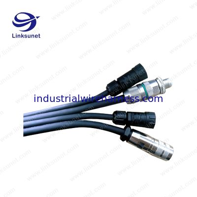 M12 grey connector and composite multi - fiber Flat cable wiring harness Custom processing